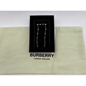 Burberry Light Gold Long Drop Earrings